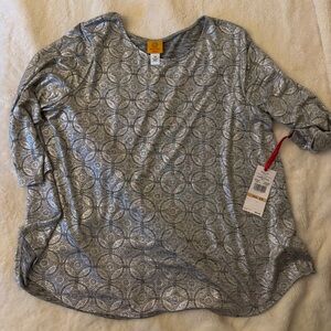 Silver Patterned Women's Top Ruby Road 2X